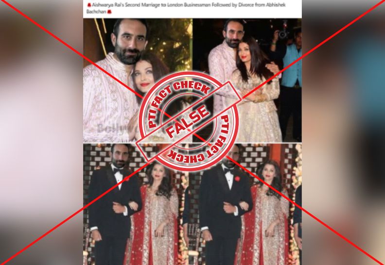 PTI Fact Check: Digitally altered photo falsely claims Aishwarya Rai  Bachchan's second marriage; social media post debunked as baseless